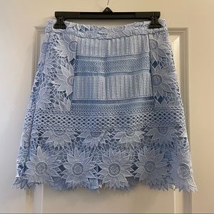 Topshop blue crochet skirt